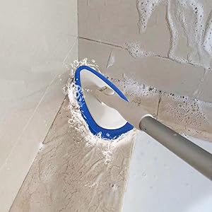 shower scrubber with long handle