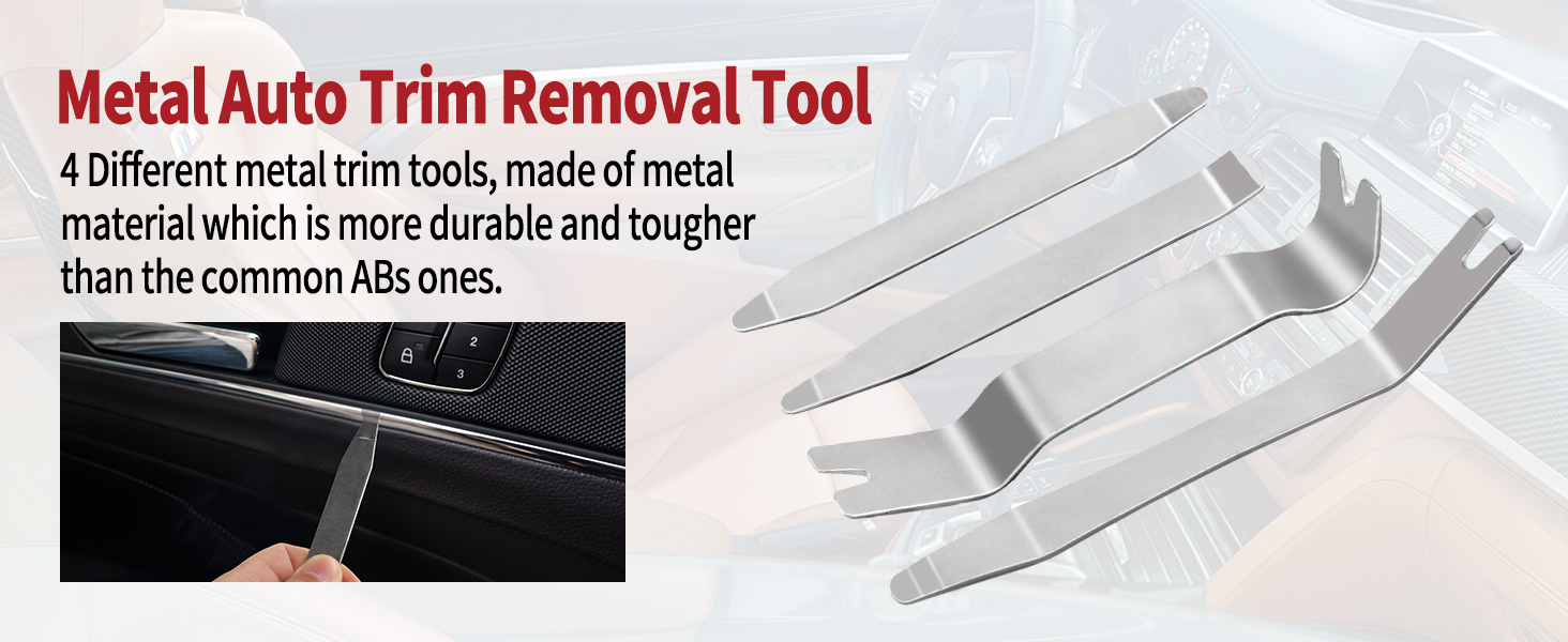 metal trim removal tool set Kit Metal Pry Tool Auto Fastener Remover Pry Bar Set Trim Remover Kits 