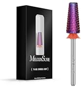 MelodySusie Professional 5 in 1 Nail Drill Bits, 3/32'' Carbide Tungsten Multi-function, Suitable...