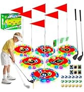 VATOS 2-in-1 Light up Golf for Kids- Golf Chipping Game &amp; Bean Bag Toss with 6 LED Targets, 2 Clu...