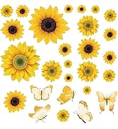 AOWDIAO Sunflower Peel and Stick Wall Decals, Sunflower Decorations for Bedroom, Kitchen, Bathroo...
