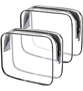 Lermende 2pcs Clear Toiletry Bag for Traveling, TSA Approved Travel Toiletry Bag, Carry On Airpor...