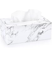 Sumnacon Rectangular Leather Tissue Box Cover - Stylish Tissue Box Holder with Magnetic Bottom, D...