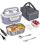 Vabaso Electric Lunch Box Food Heater, Electric Heating Lunch Boxes Lunch for Adults/Men/Car/Truc...