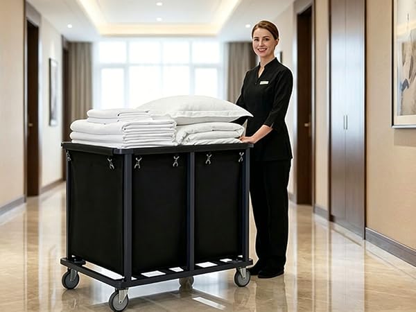 heavy duty laundry cart with wheels