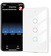 YIFAN Zigbee Light Switch, C Smart Series 3 Gang Smart Light Switch, Tuya Smart Switch No Neutral...