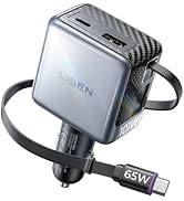LISEN 101W AVS Fast Car Charger with Built-in Retractable USB C Cable | [PD 3.2 &amp; AVS] Retractabl...