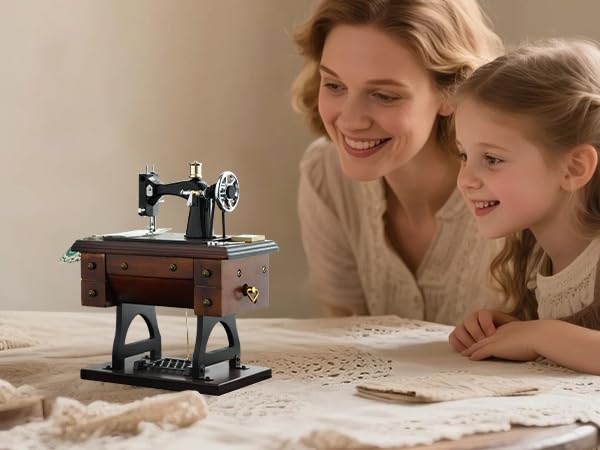 vintage gift for mom grandma sewing machine music box