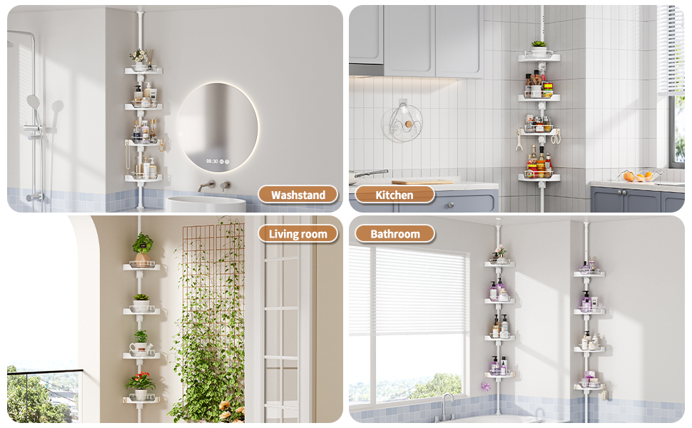 tension pole shower caddy