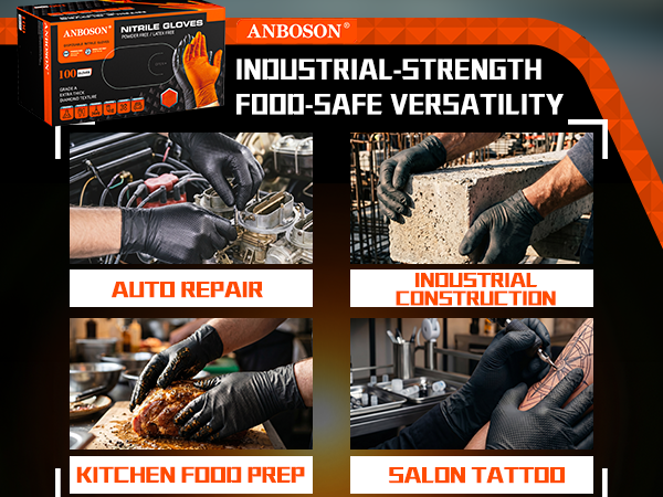 Diamond Grip Anti Chemical Puncture Resistant Mechanic Guante for Men/Auto repair/Cooking/Food Grade