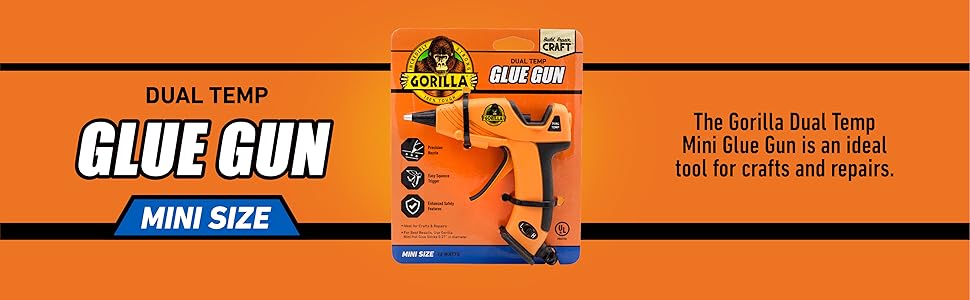 glue gun mini size the gorilla dual temp mini glue gun is an ideal tool for crafts and repairs
