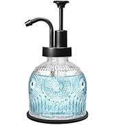 SheeChung Vintage Soap Dispenser, Kitchen Dish Soap Dispensers with Pump Mat, Glass Hand Soap Dis...