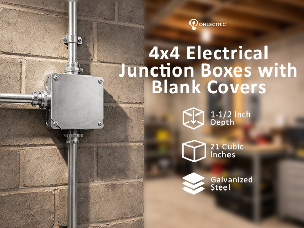4x4 Electrical Junction Boxes with Blank Covers