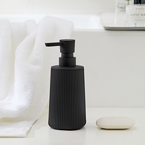 black soap dispenser