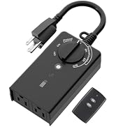 BN-LINK Outdoor Light Timer Waterproof 15A, 24-Hour Plug in Light Sensor Countdown Timer (2, 4, 6...