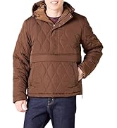 Essentials Men's Anorak Hooded Quarter-Zip Puffer Coat