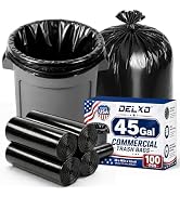 Delxo 40-45 Gallon Trash Bags, 100 Count, 38” x 46” Heavy Duty Garbage Bags | 1.2 Mil Black Large...