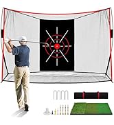 10x7ft Golf Net: Golf Hitting Practice Nets for Backyard Driving Real Balls, Heavy Duty Golfer Tr...