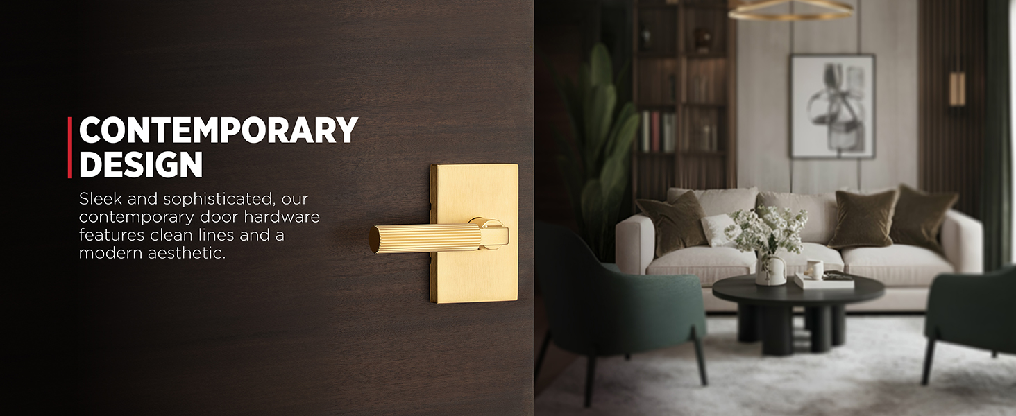 Sleek and sophisticated, our contemporary door hardware features clean lines and a modern aesthetic.