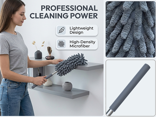2 Gray chenille dusters 10