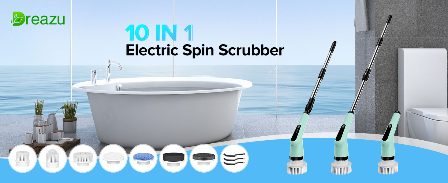 casabella power spin scrubber electric shower brush scrubbers for cleaning bathroom electric brush