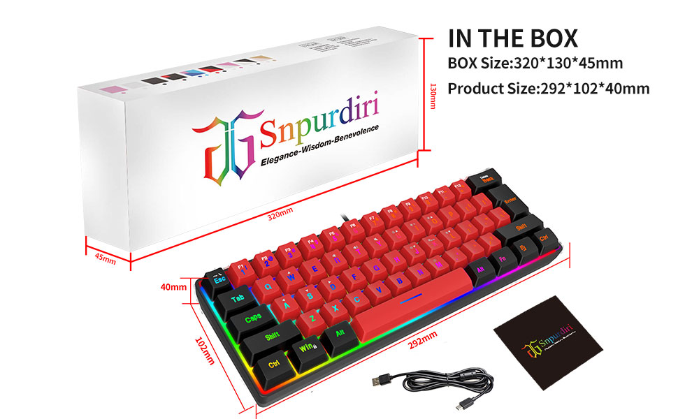 snpurdiri 60 percent gaming keyboard