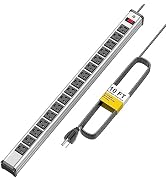 Long Surge Protector Power Strip,16 Outlet Heavy Duty Power Strip Metal Power Bar,10 FT Long Exte...