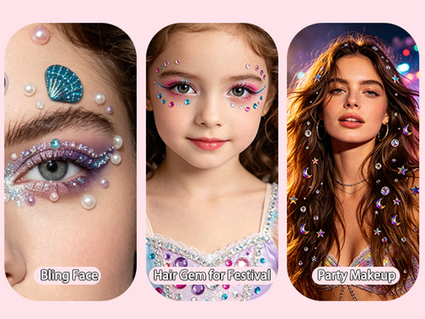 Self-Adhesive Rhinestone Stickers Eyes Face Jewels Gems Stick On