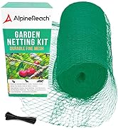 AlpineReach Garden Netting 7.5 x 65 ft Plant Protection from Birds Deer Animals, Heavy Duty Green...