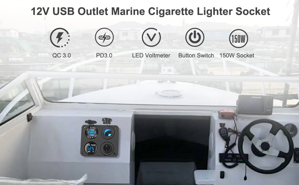 12v usb outlet cigarette lighter socket