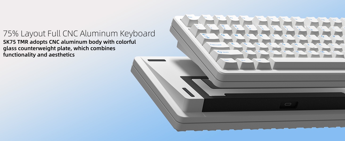 Keyboard 75%, Wireless Custom Mechanical Keyboard Rapid Trigger Hall Effect Magnetic Switch