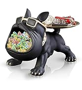 Huhote Resin French Bulldog Tray Statue, Bulldog Candy Dish Key Holder Bowl, French Bulldog Gifts...