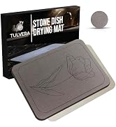 TULVERA Stone Dish Drying Mat for Kitchen Counter – Diatomaceous Earth Drying Mat | Fast-Absorbin...