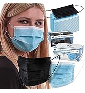 TCP Global Salon World Safety - Black and Blue Colored Face Masks Variety Pack (50ea Color=100 ...