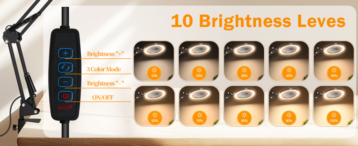 magnifier with lights