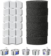 Invengo Replacement Filters for Cat Water Fountain, 6 Carbon Filters &amp; 6 Foam Sponges Compatible ...