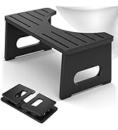 Foldable Toilet Stool, 7 Inch Poop Stool for Bathroom, Bamboo Toilet Stool Squat Adults, Dual Ant...