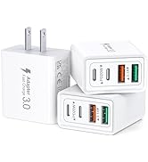 [3 Pack] USB C Charger Block, 40W 4-Port PD+QC Power Adapter USB C Wall Charger Plug Multiport Ty...