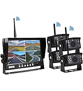 EVERSECU 4pcs Digital HD 1080P Wireless Car Backup Cameras with 9 inch 4ch Quad Display Monitor/C...