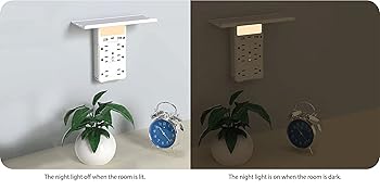 Wall Outlet Extender with Shelf and Night Light