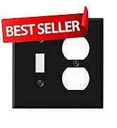 Black Metal Combo Wall Plate, Matte Black Toggle Switch/Duplex Receptacle Outlet Cover, 2-Gang St...