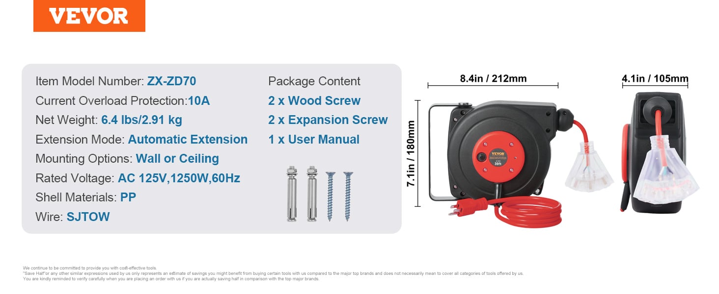 retractable garage extension cord
