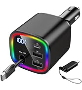 Retractable Car Charger, USB C Car Charger for iPhone 16 15 14 13 12 Android, Fast Charging 78W C...