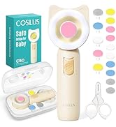COSLUS Baby Nail File, Baby Nail Trimmer Electric, Baby Nail Clipper - Gentle, Quiet with 360° Li...