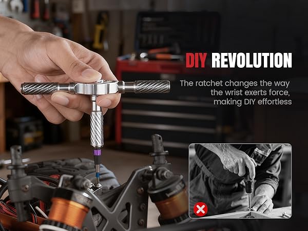 Ratchet Screwdriver Set, magnetic Screwdriver sets, S2 Steel Bits, DIY Combination Flexible Shaft