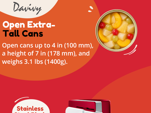NK-0709 Tall can opener with steel blade for oversized 1400g bulk fruit food cans