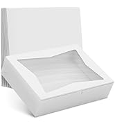 10 pcs half sheet cake boxes 19x14x4 in - white bakery boxes with window, glossy finish