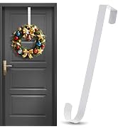 ZningEsxi 12 in Wreath Hanger for Front Door White Wreath Hangers Over The Door Hanger Hook Wreat...