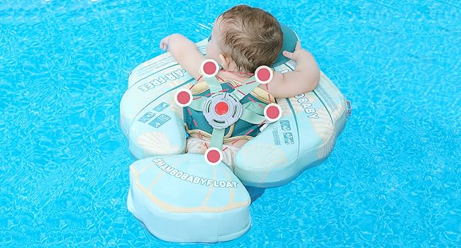 HECCEI Add Tail Newest Shell Mambobaby Baby Swim Float with Canopy