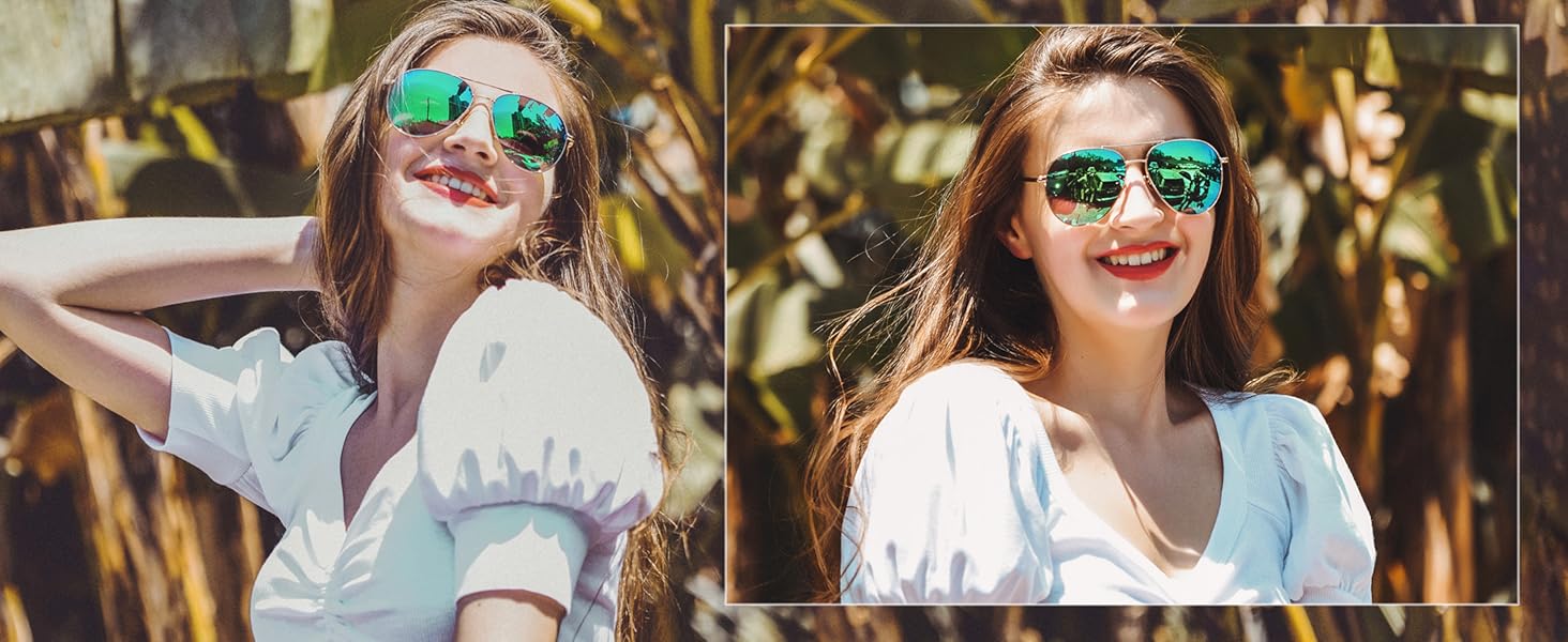 SGT603 aviator sunglasses green lens for travelling